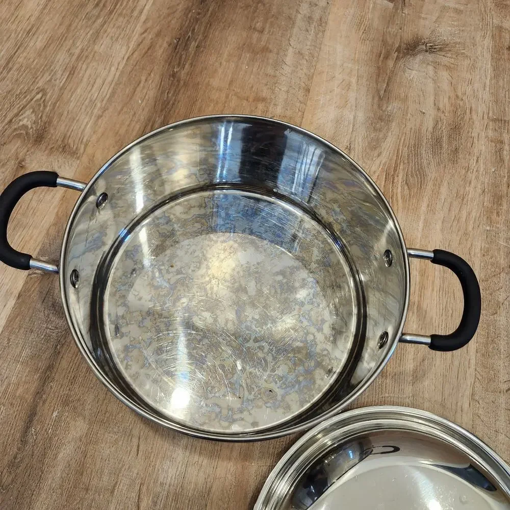 Wearever Stainless Steel 5qt Pot Pan Dual Handle Silicone Coated W/Lid